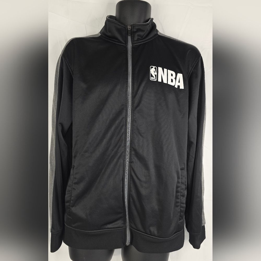 NBA Men's Black and Gray Lightweight Track Trainers Jacket Size Large CN-2238